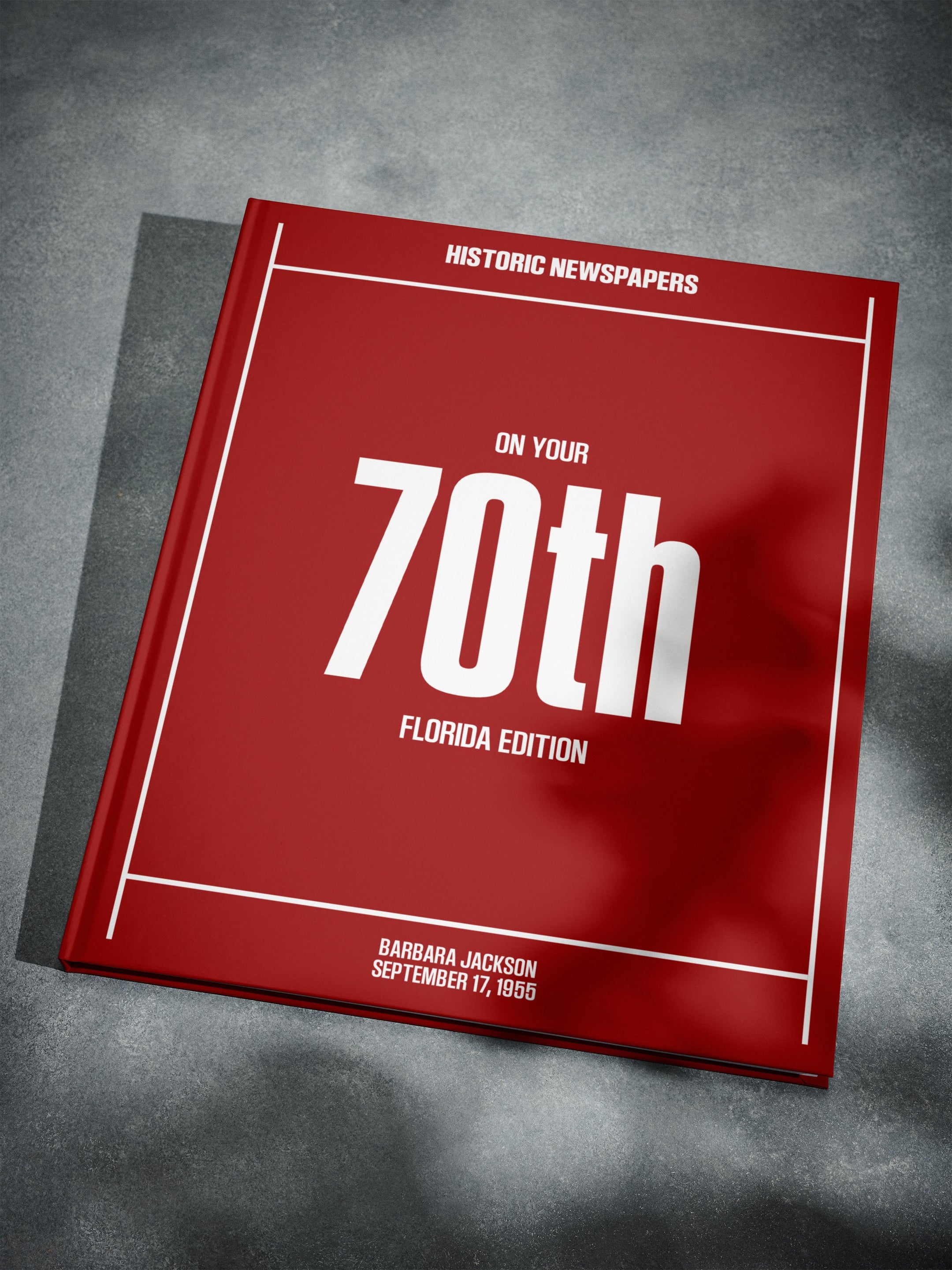 70th Milestone Birthday Newspaper Book Florida Edition - Historic Newspapers