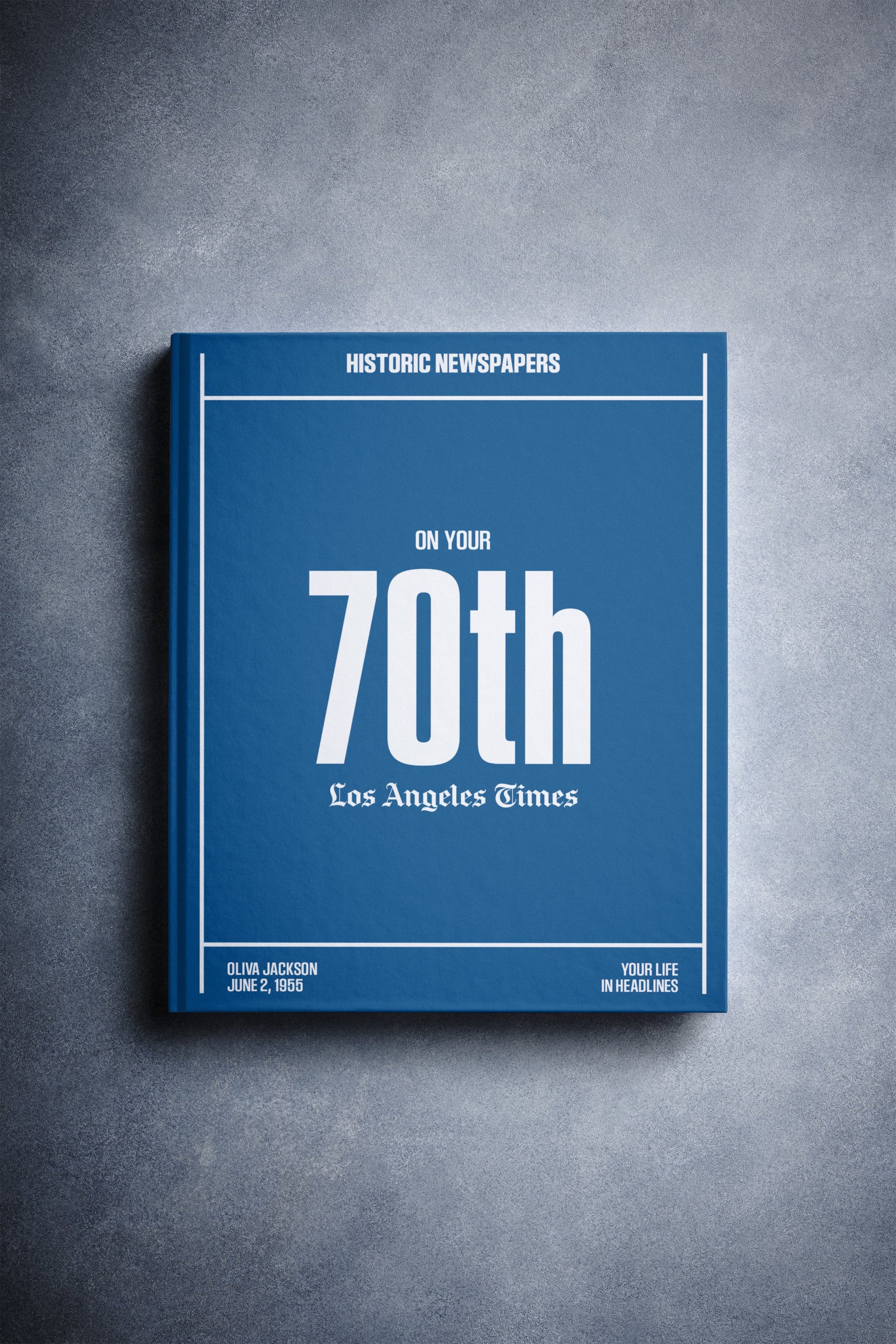 70th Milestone Birthday Newspaper Book Los Angeles Times Edition - Historic Newspapers