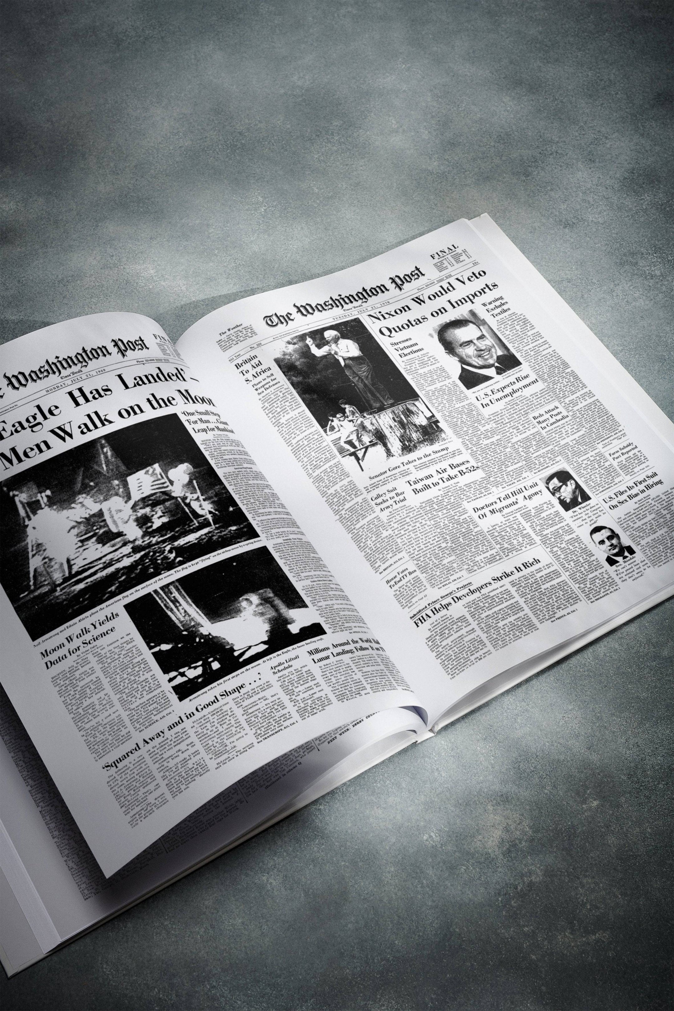 70th Milestone Birthday Newspaper Book Washington Post Edition - Historic Newspapers
