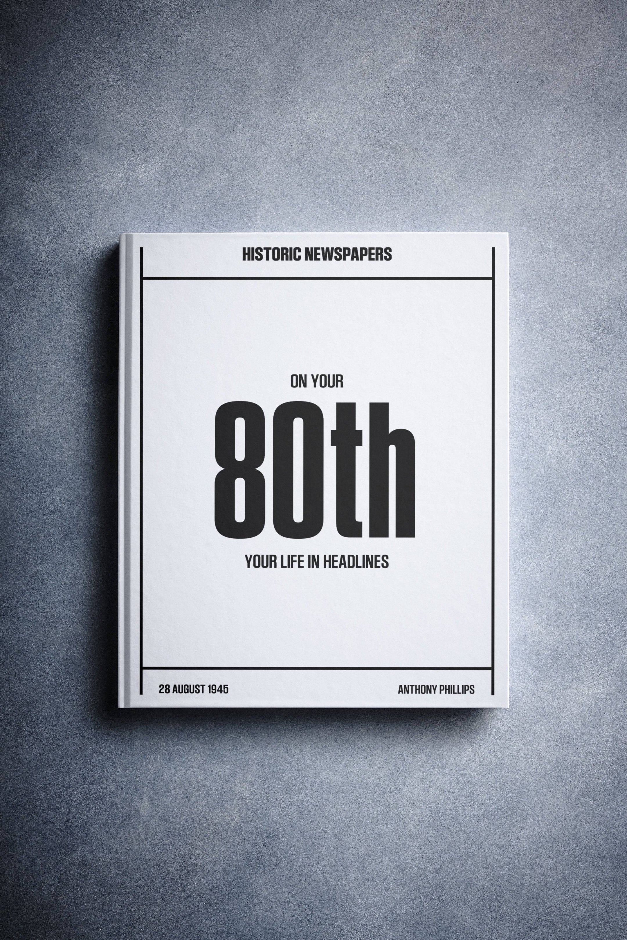 Libro de periódicos para el 80.º cumpleaños