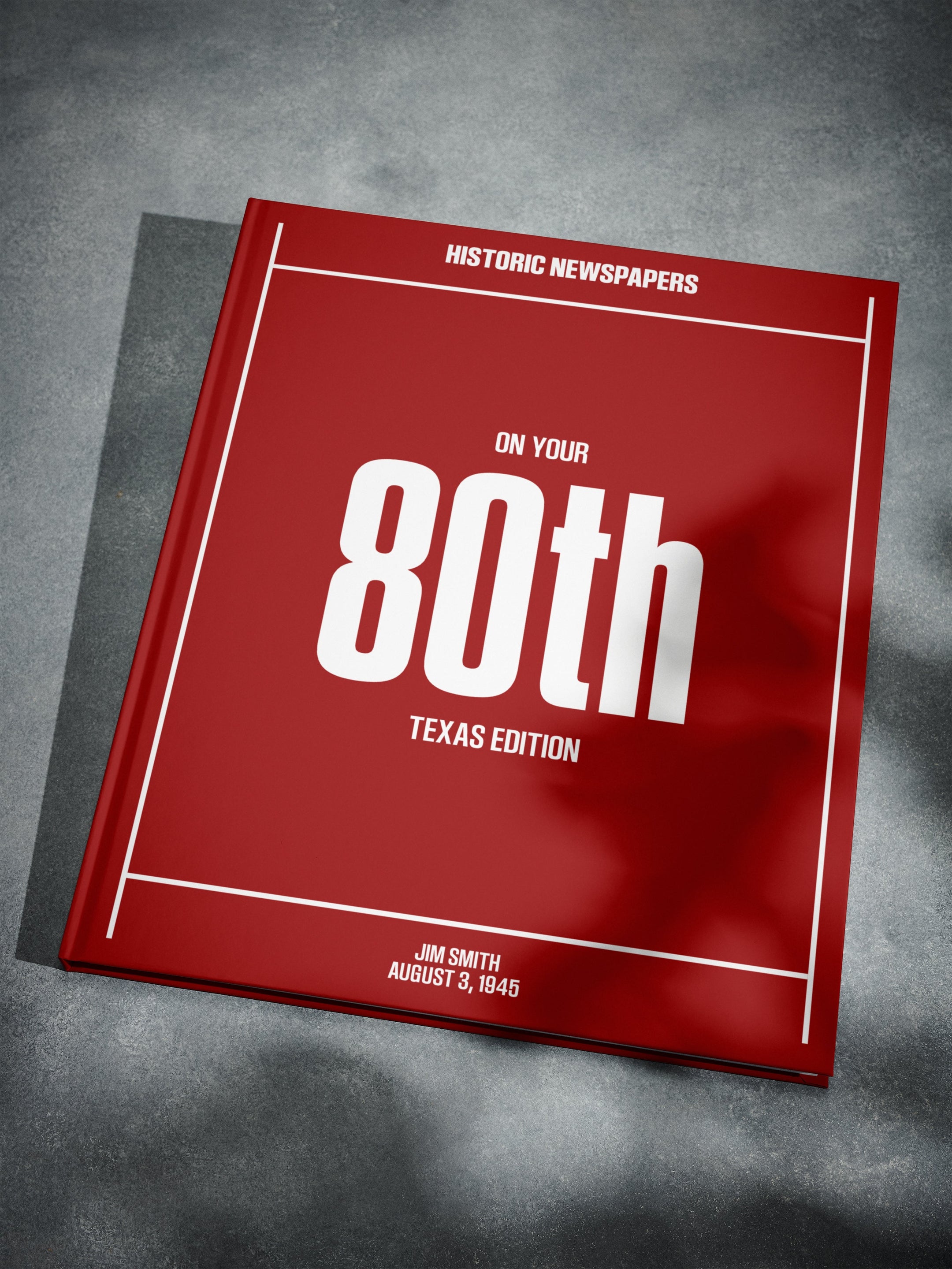 80th Milestone Birthday Newspaper Book Texas Edition - Historic Newspapers