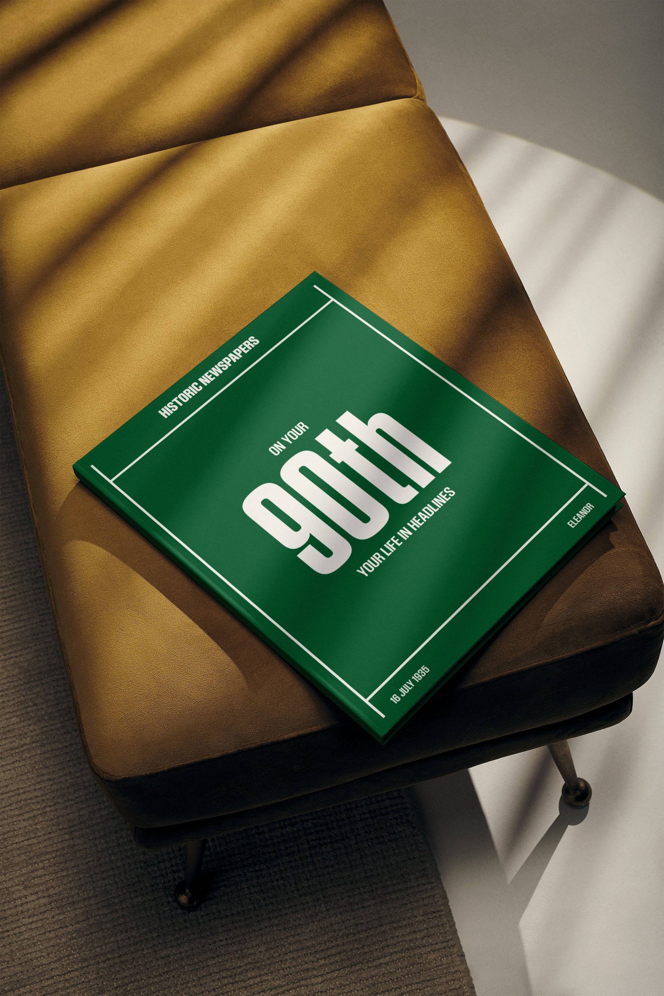 90th Milestone Birthday Newspaper Book - Historic Newspapers