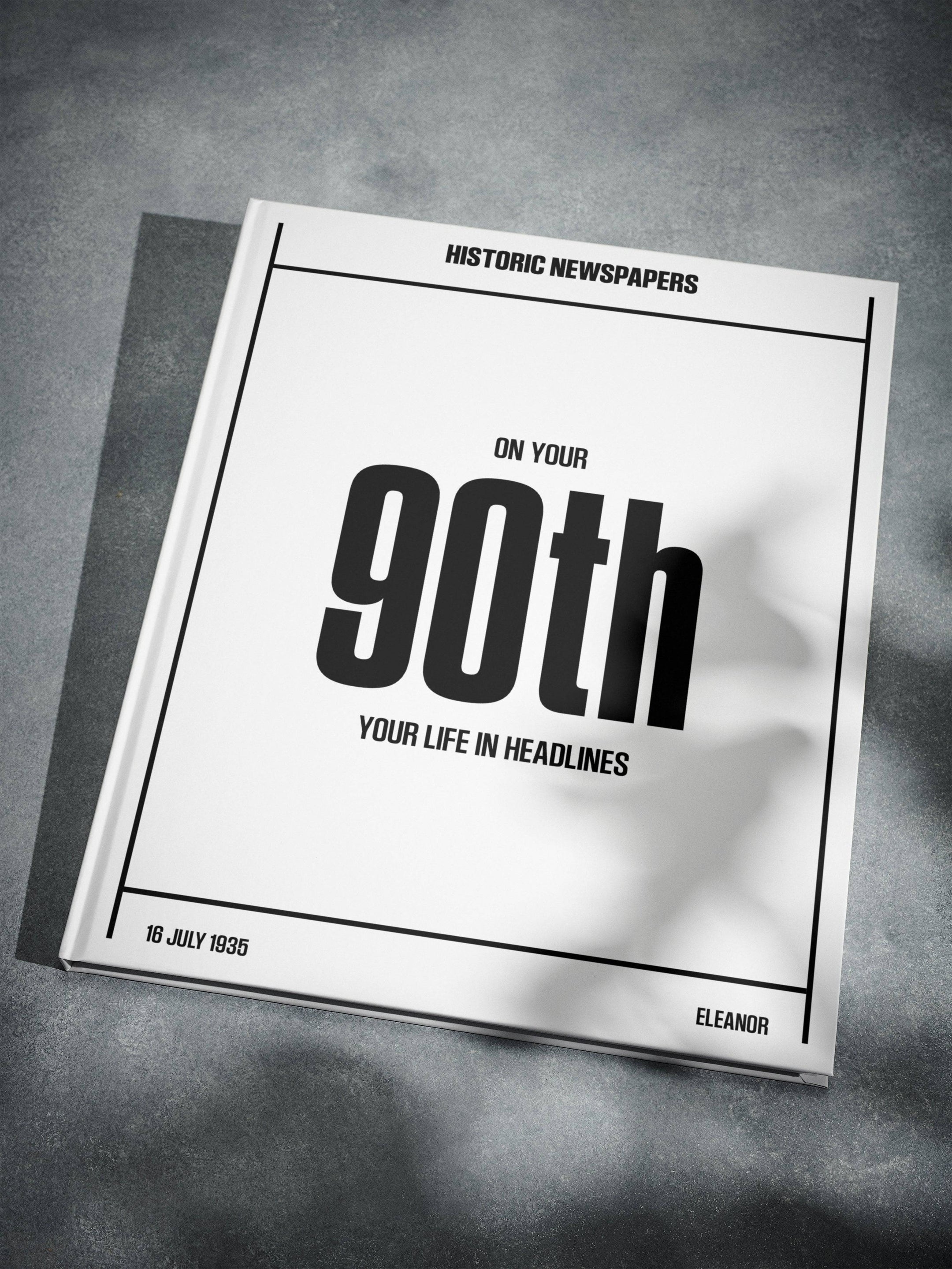 Libro de periódicos para el 90.º cumpleaños