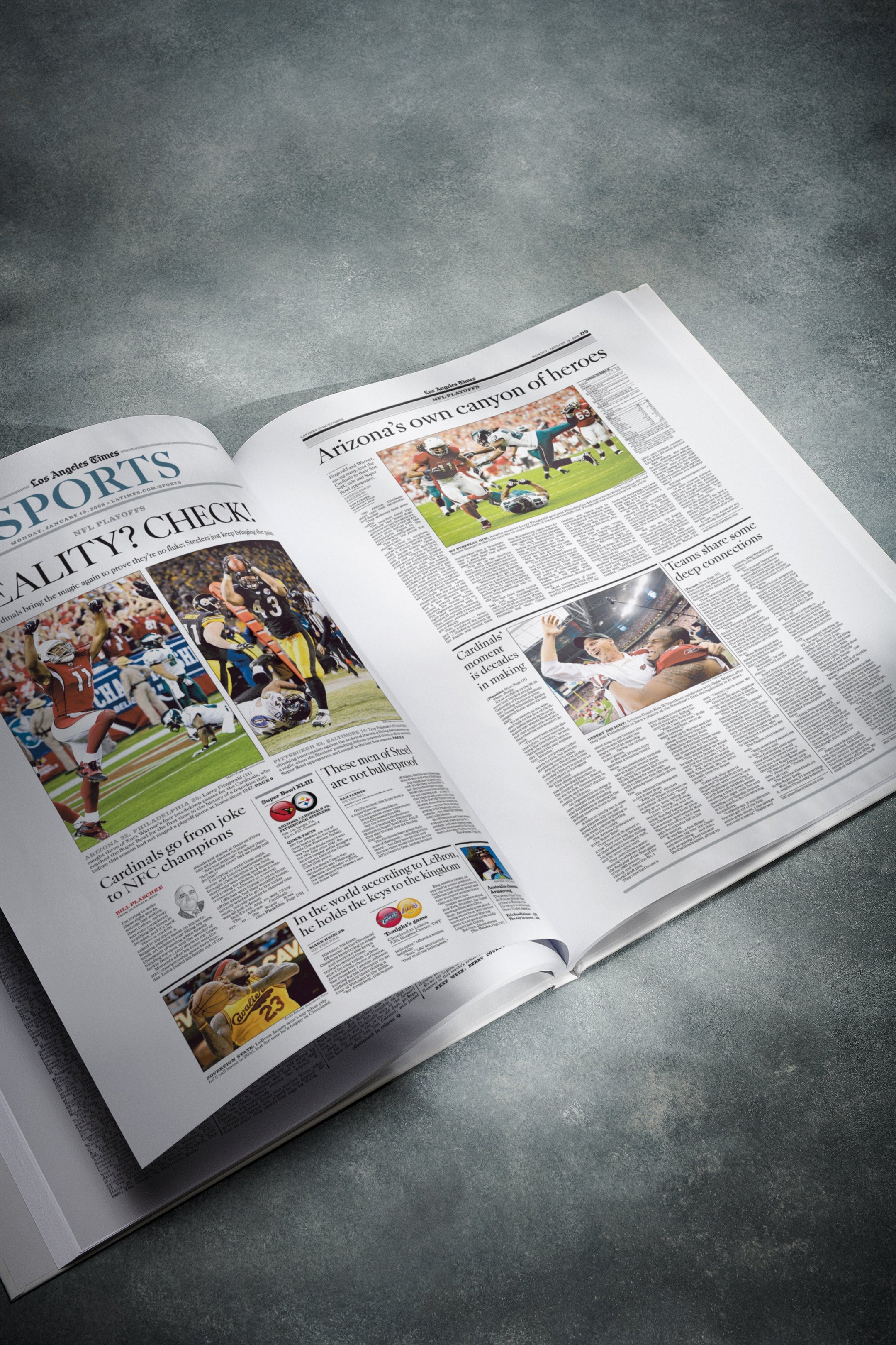 Libro de la edición Los Angeles Times sobre la historia del fútbol americano de los Arizona Cardinals