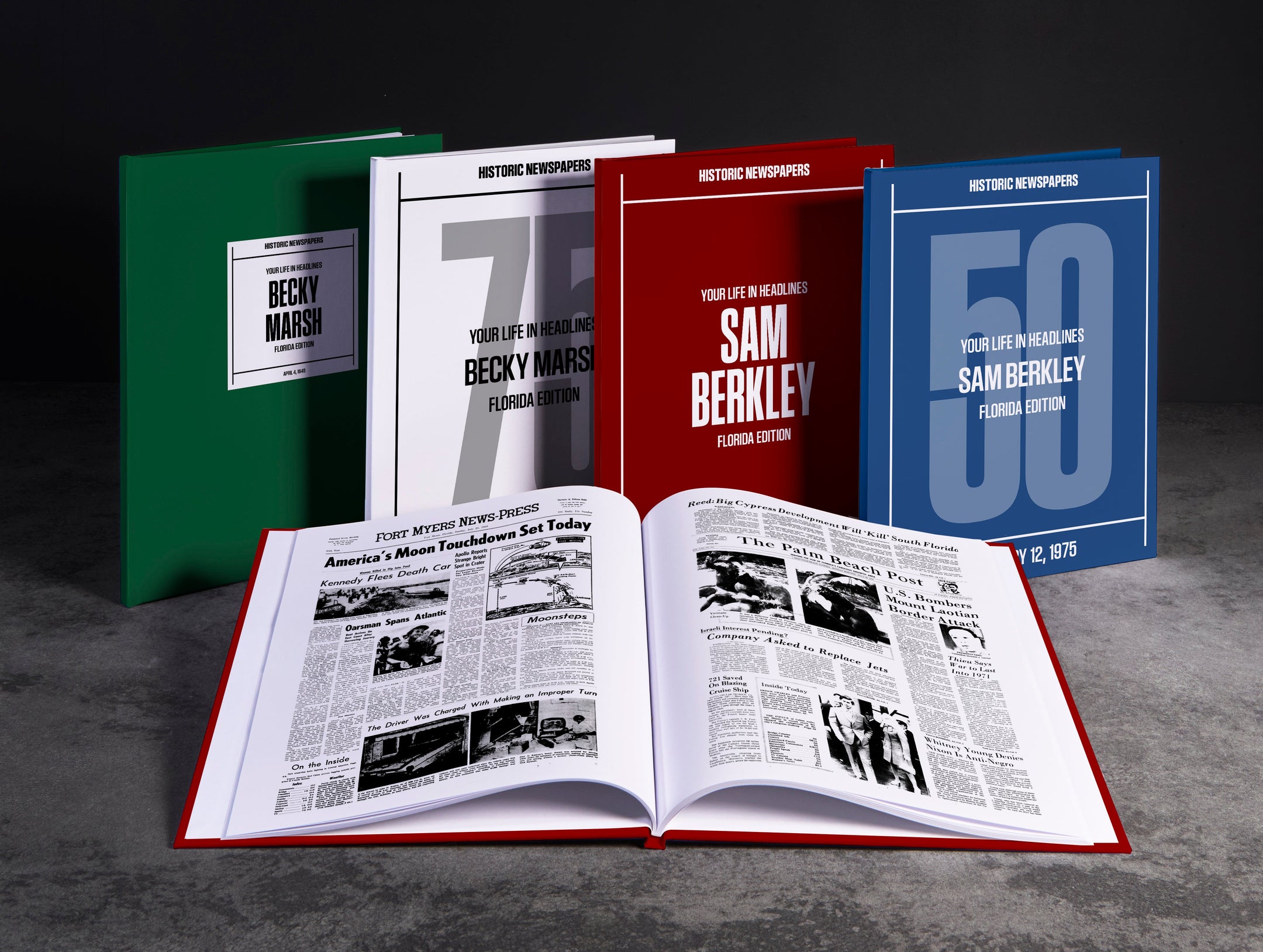 Personalised Birthday Newspaper Book Florida Edition - AB