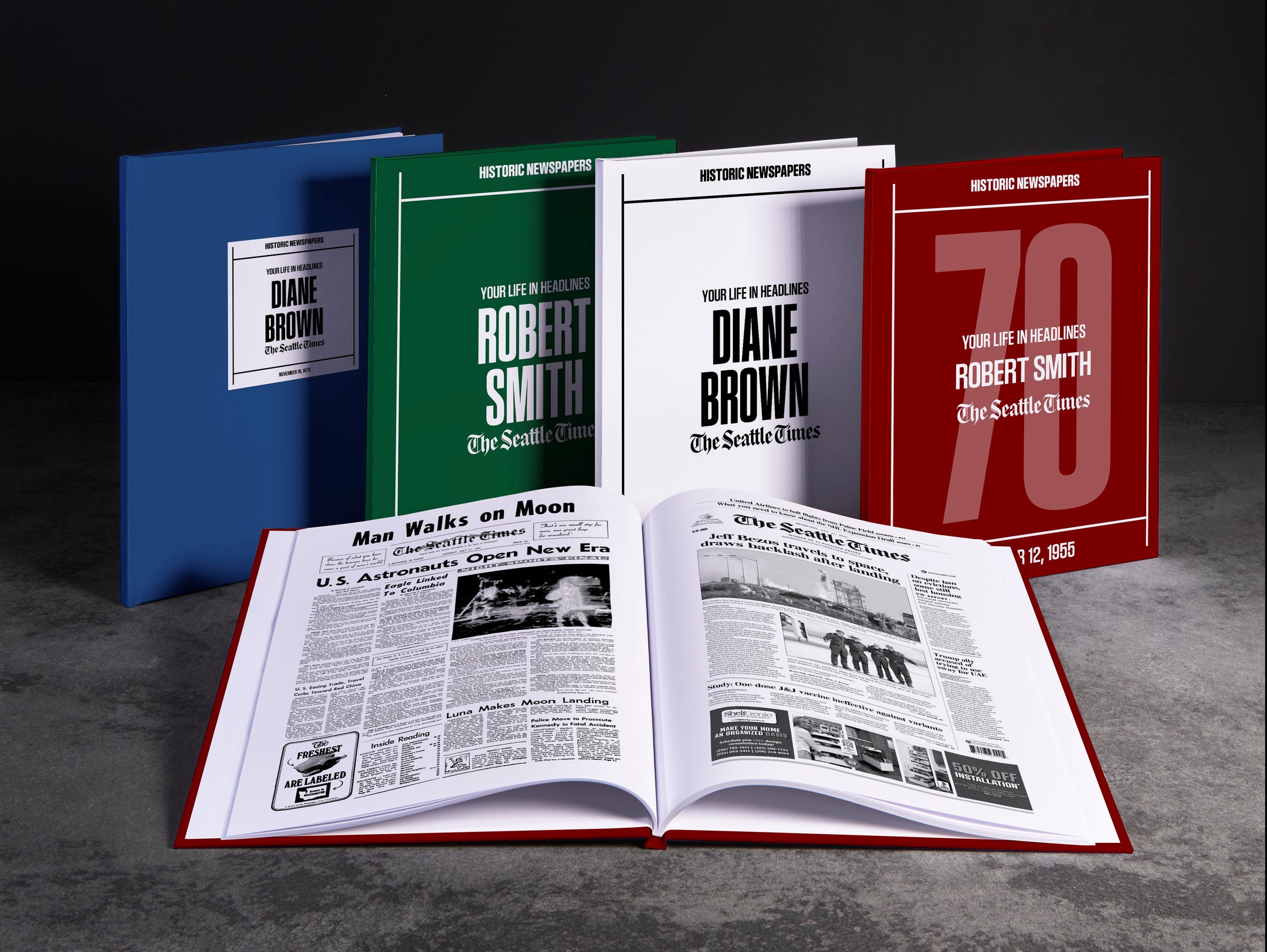 Personalised Birthday Newspaper Book Seattle Times Edition - AB