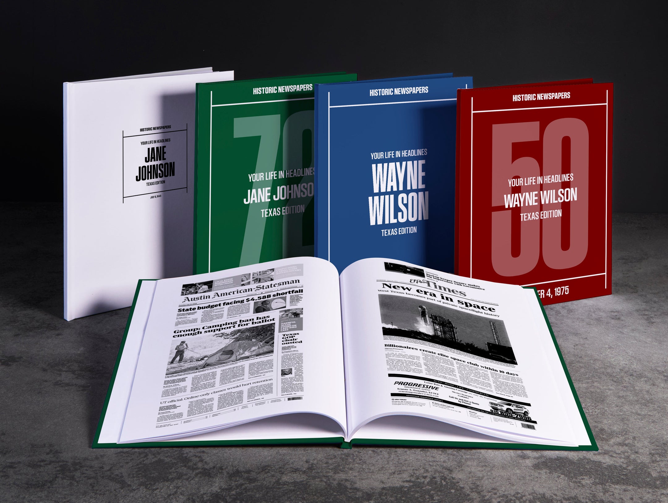 Personalised Birthday Newspaper Book Texas Edition - AB