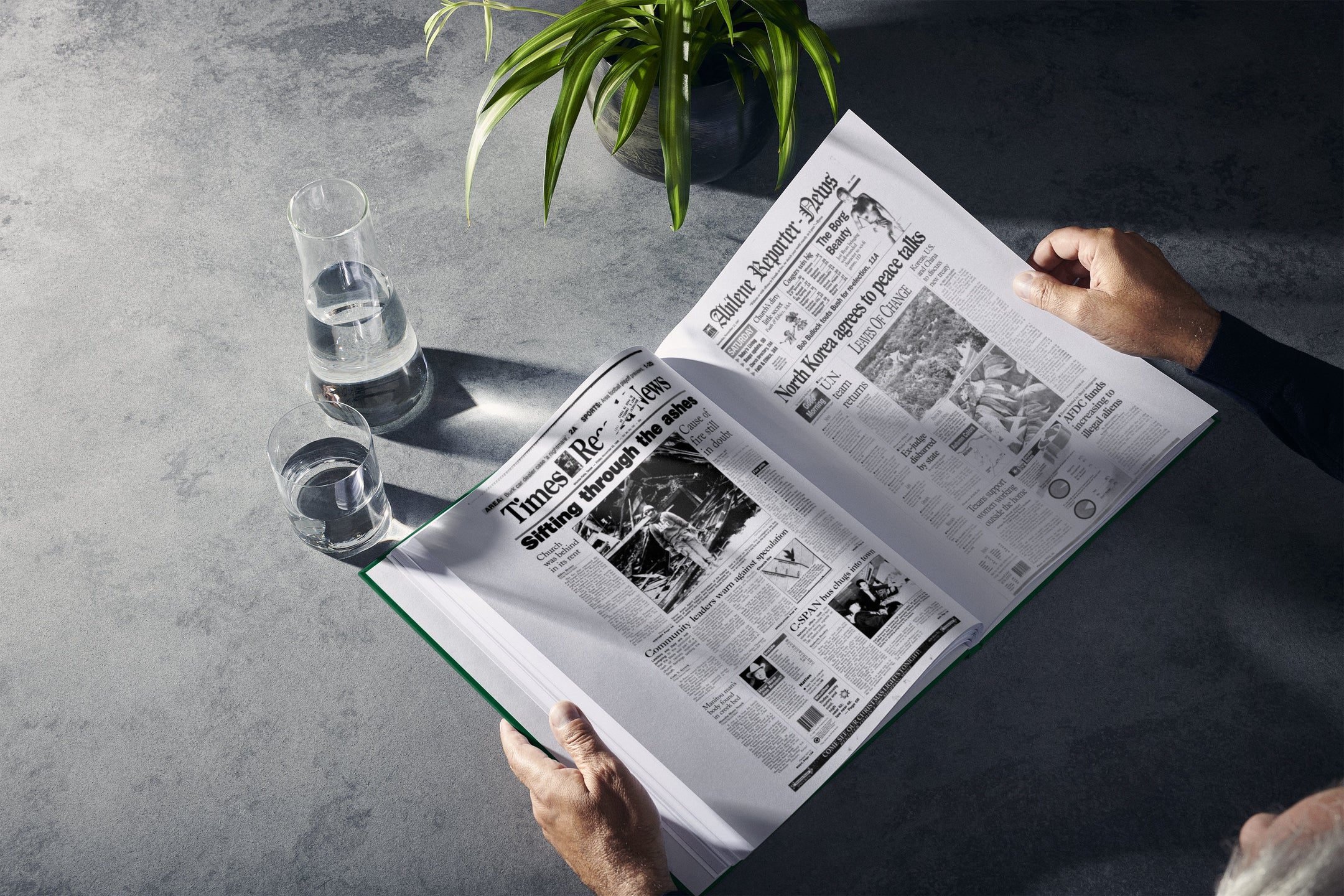 Personalised Texas Birthday Newspaper Book by Historic Newspapers, featuring a vintage-style front page on a green background.