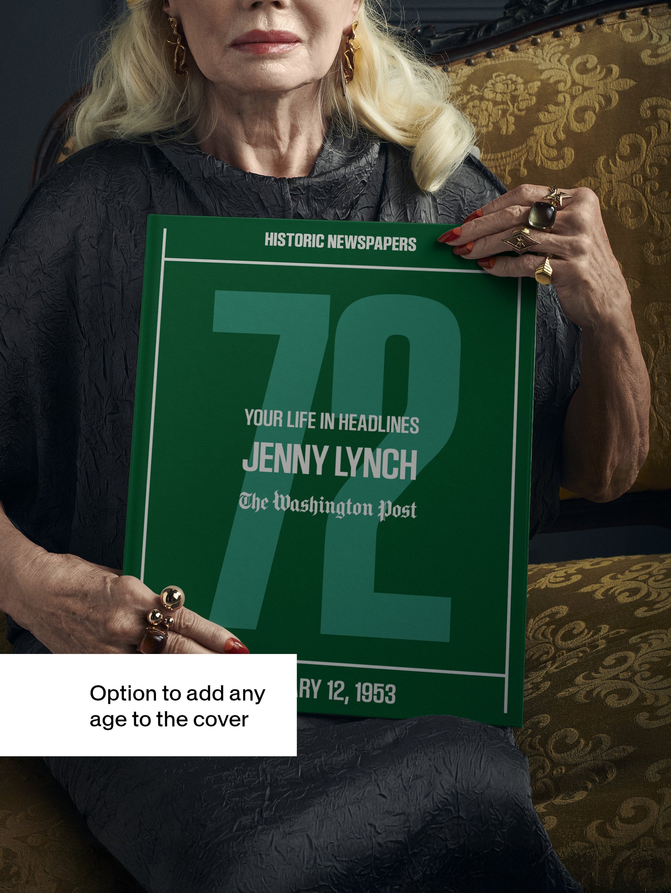 Personalised Washington Post Birthday Newspaper Book by Historic Newspapers featuring a green milestone edition and custom birthday details.