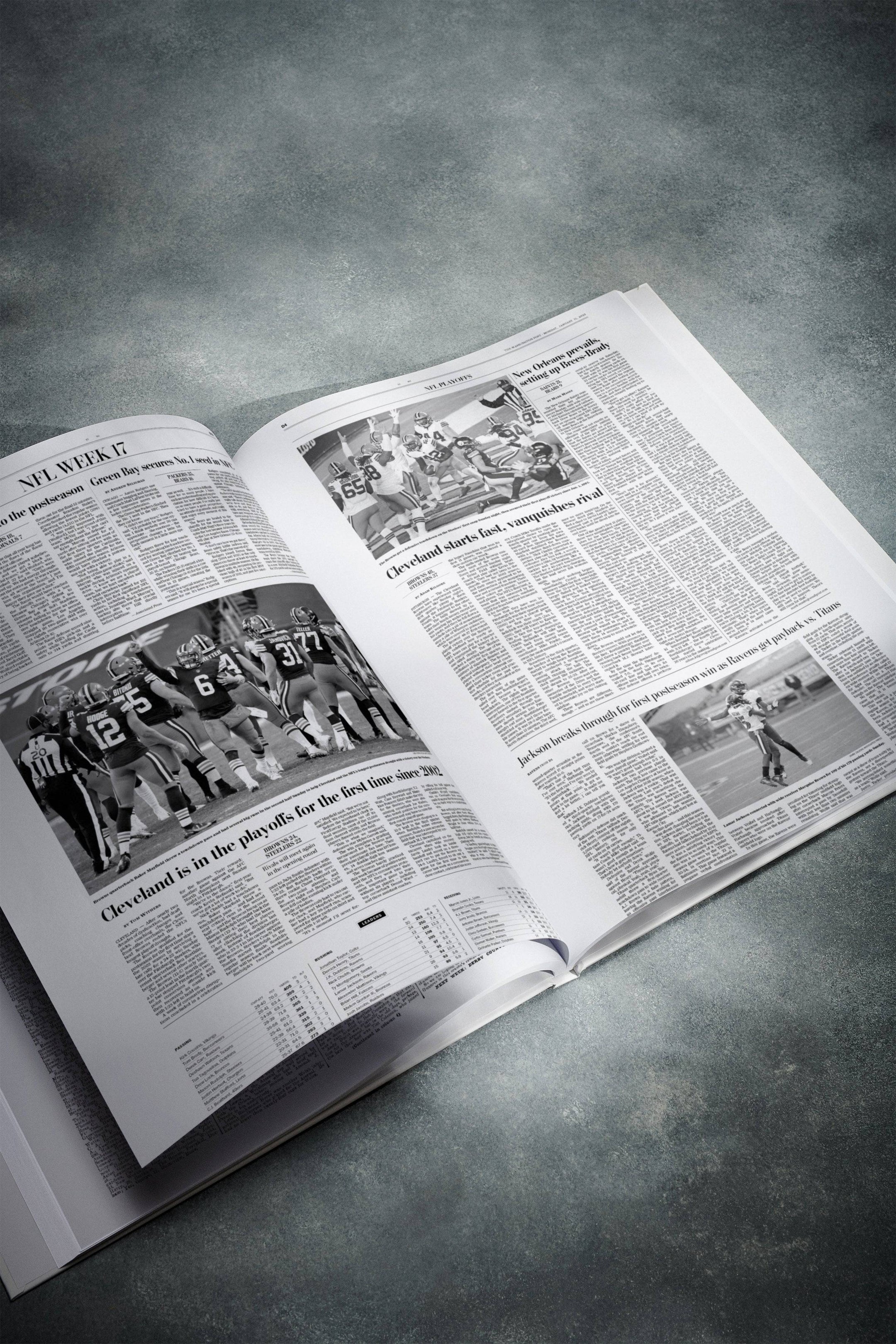 Libro de la edición Washington Post sobre la historia del fútbol americano de los Cleveland Browns