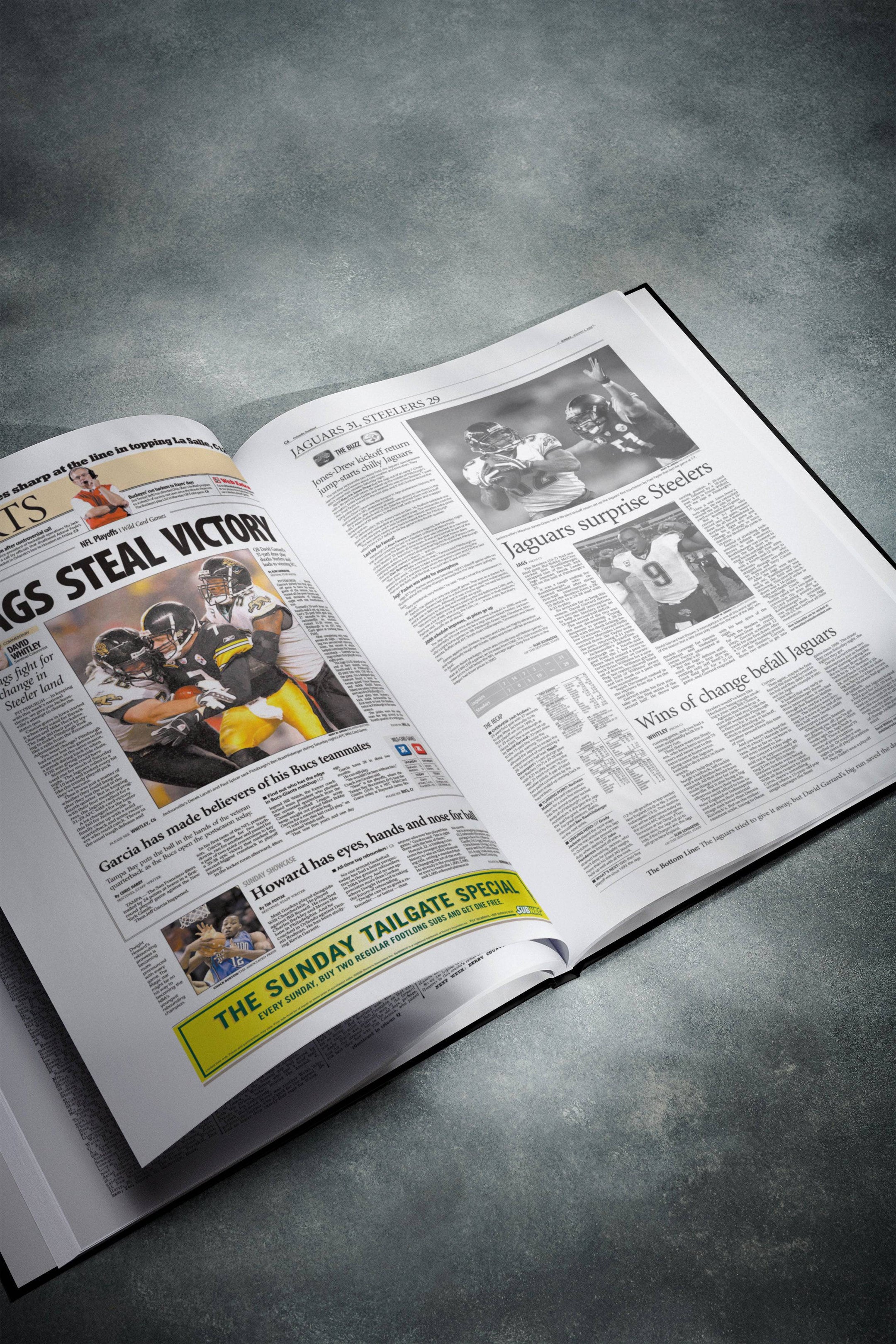 Libro de la edición Orlando Sentinel sobre la historia del fútbol americano de los Jacksonville Jaguars