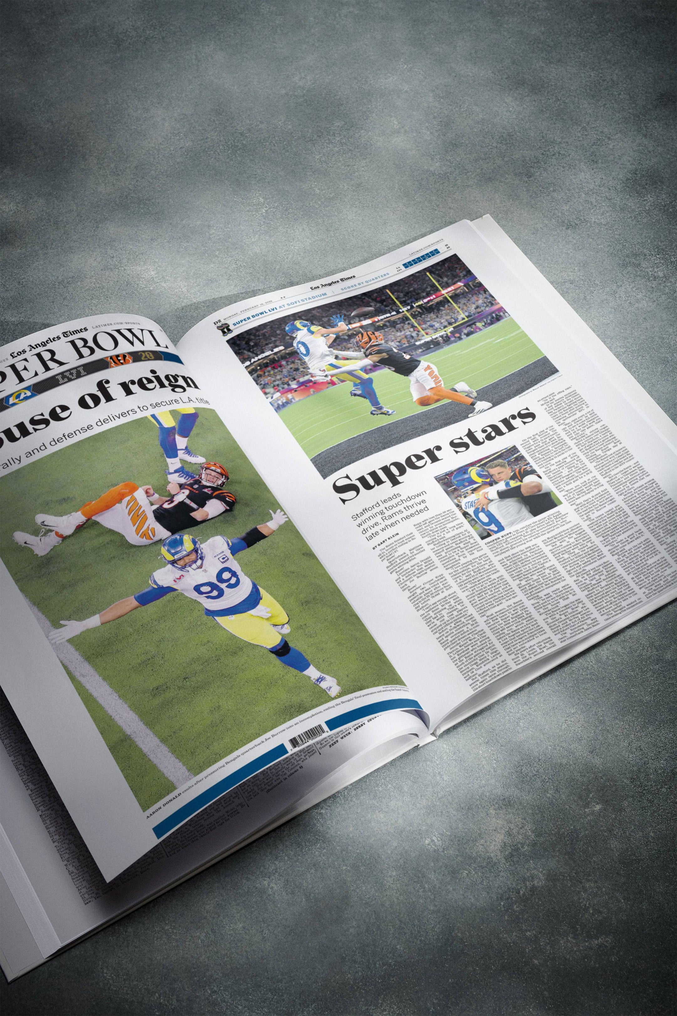 Libro de la edición Los Angeles Times sobre la historia del fútbol americano de Los Angeles Rams