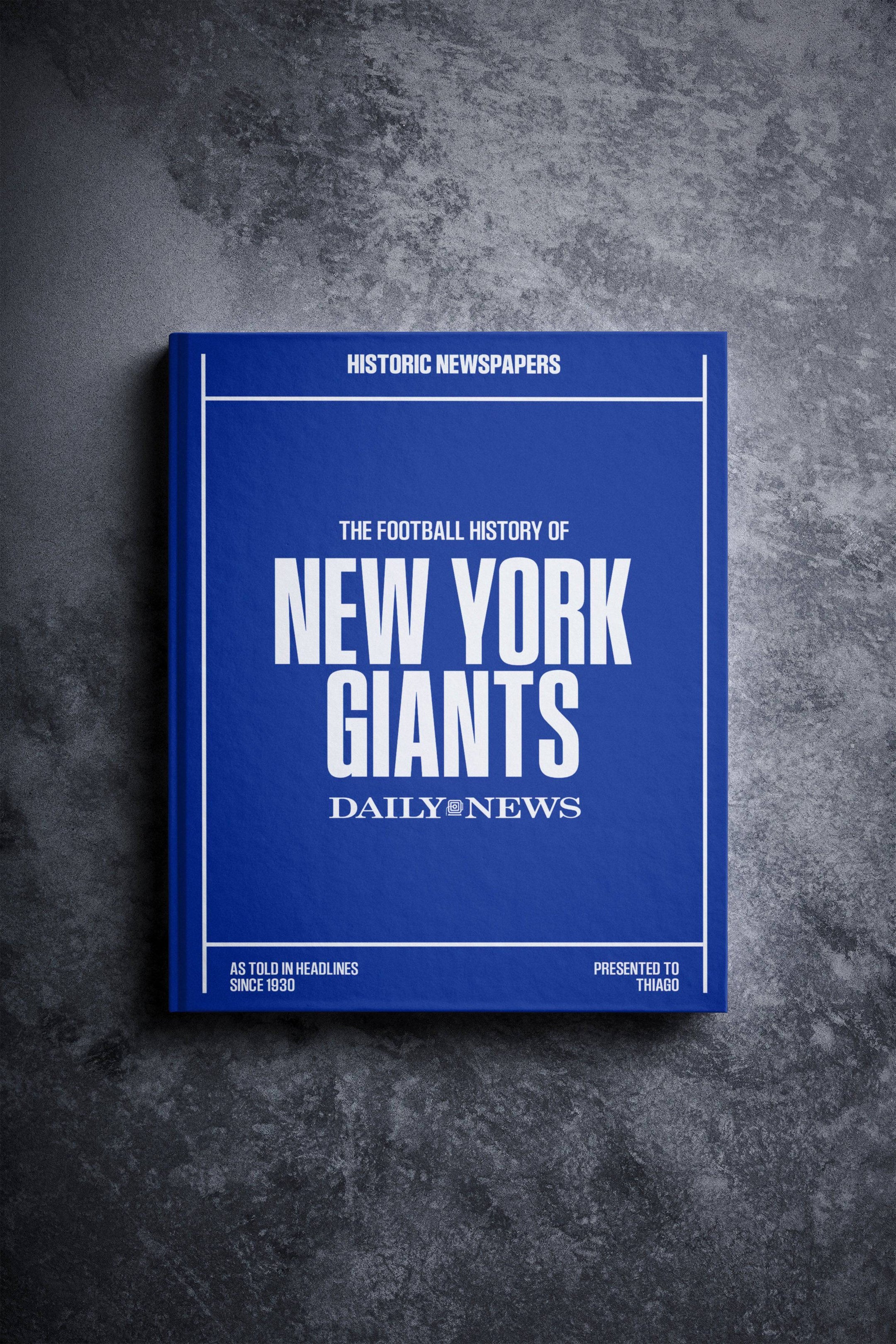Libro de noticias diarias sobre la historia del fútbol americano de los New York Giants