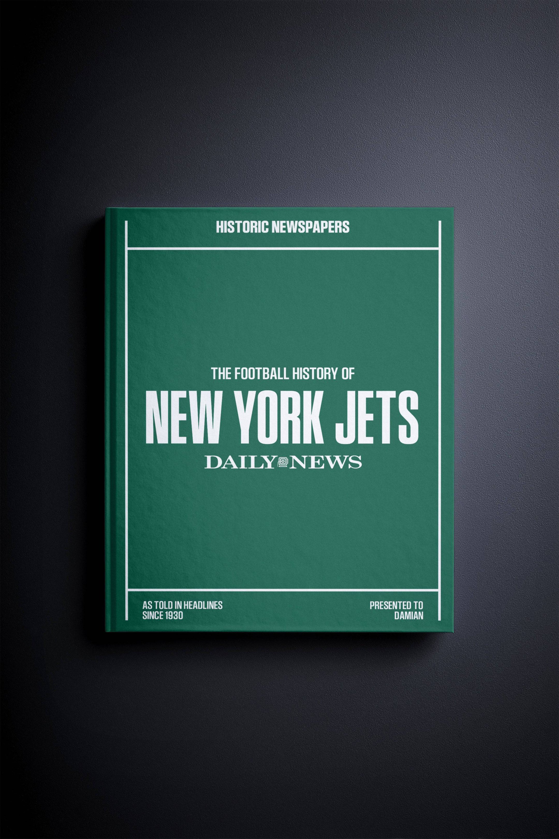 Libro de noticias diarias sobre la historia del fútbol americano de los New York Jets