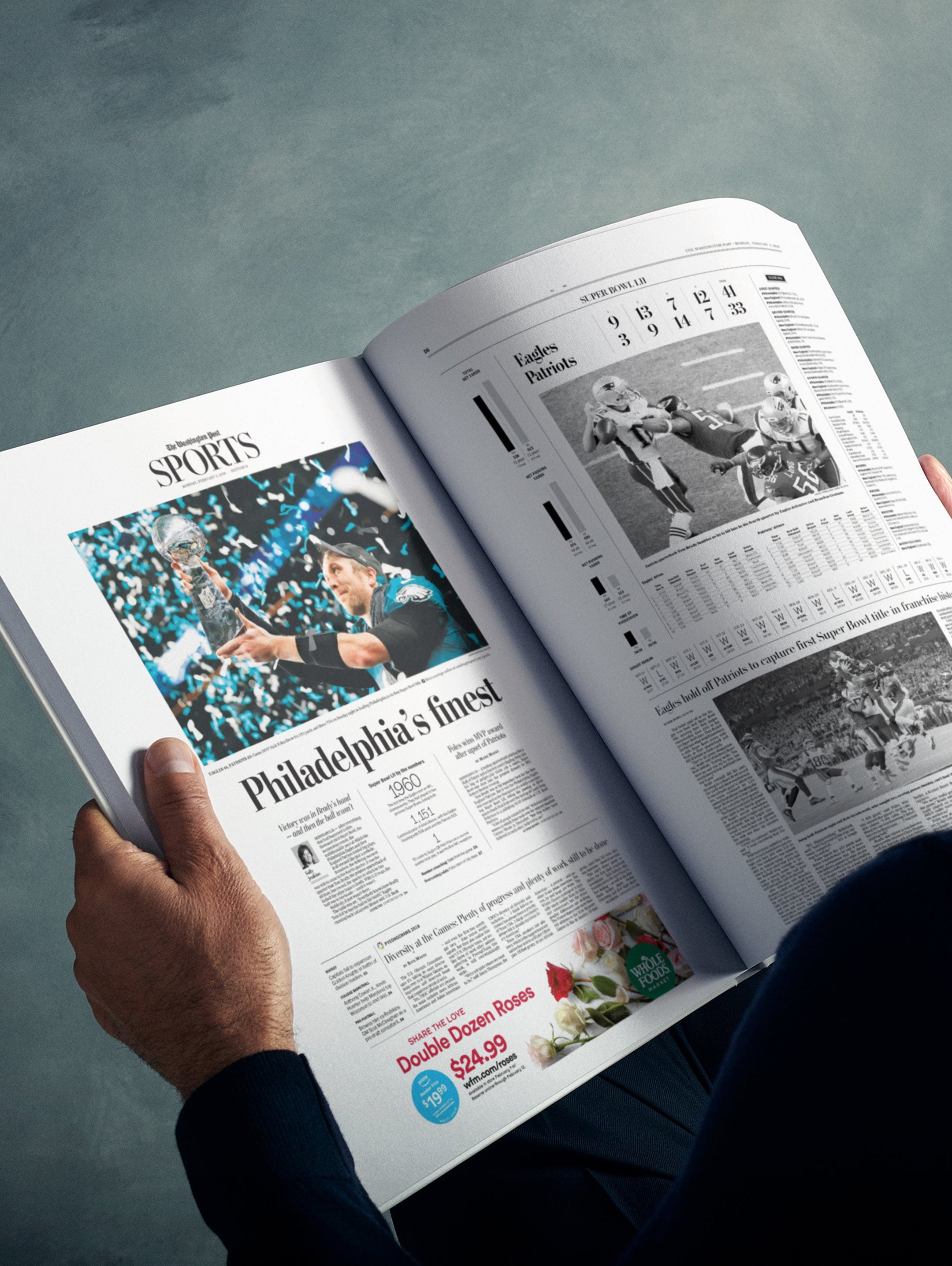 Open US football history book featuring Philadelphia Eagles on white pages, published by Historic Newspapers.