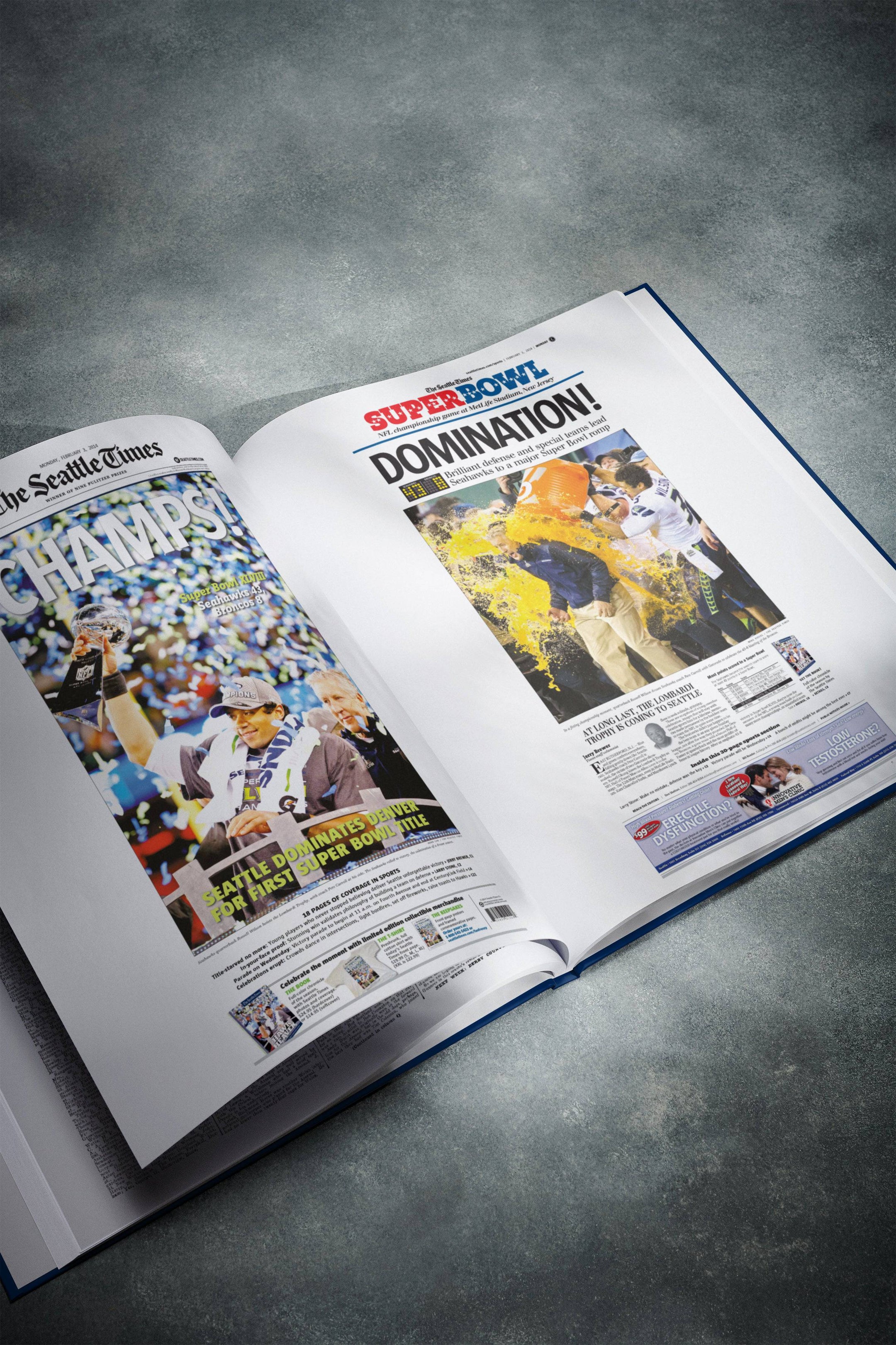 Libro de la edición del Seattle Times sobre la historia del fútbol americano de los Seattle Seahawks